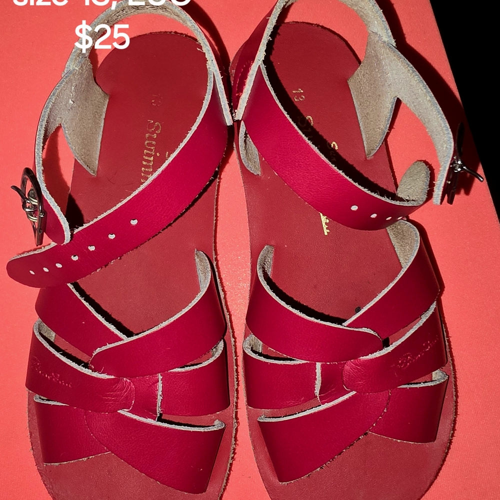 Red Leather Sun Sans Sandals Size Toddler 13